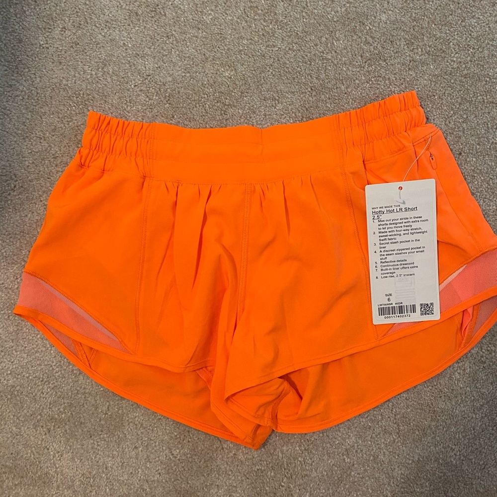 RARE highlight orange lululemon shorts